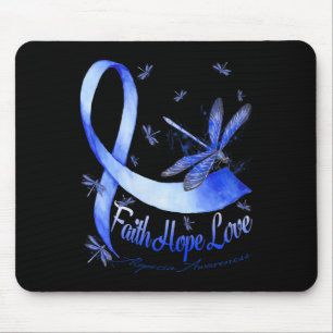 Alfombrilla De Ratón Faith Hope Love Alopecia Awareness Dragonfly