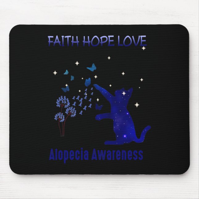 Alfombrilla De Ratón Faith Hope Love Alopecia Conciencia (Frente)
