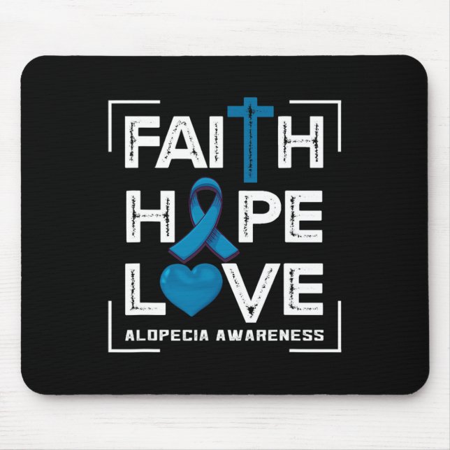 Alfombrilla De Ratón Faith Hope Love Alopecia Conciencia 1 (Frente)
