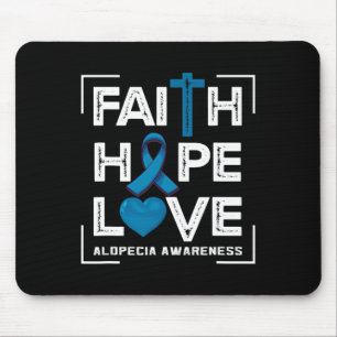 Alfombrilla De Ratón Faith Hope Love Alopecia Conciencia 1