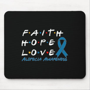 Alfombrilla De Ratón Faith Hope Love Alopecia Conciencia 2