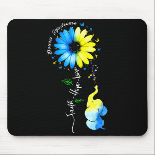 Alfombrilla De Ratón Faith Hope Love Awareness Down's Syndrome The Blue