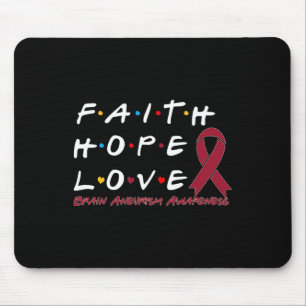 Alfombrilla De Ratón Faith Hope Love Brain Aneurysm Awareness