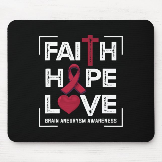 Alfombrilla De Ratón Faith Hope Love Brain Aneurysm Awareness 1 (Frente)