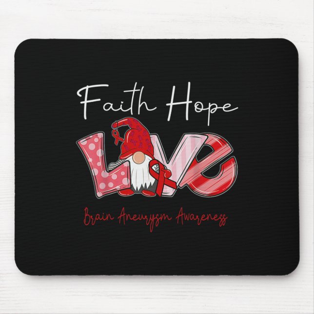 Alfombrilla De Ratón Faith Hope Love Brain Aneurysm Awareness 2 (Frente)