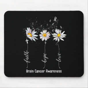 Alfombrilla De Ratón Faith Hope Love Brain Cancer Awareness Shirt Flowe