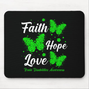 Alfombrilla De Ratón Faith Hope Love Brain Disabilities Sensibilización