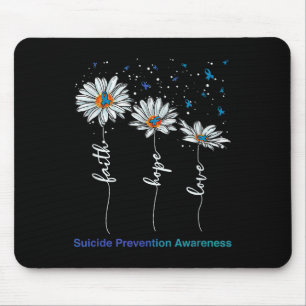 Alfombrilla De Ratón Faith Hope Love Daisy Suicidio Prevención Concienc