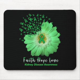 Alfombrilla De Ratón Faith Hope Love Enfermedades renales Conciencia Gr