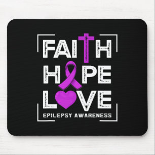 Alfombrilla De Ratón Faith Hope Love Epilepsy Awareness