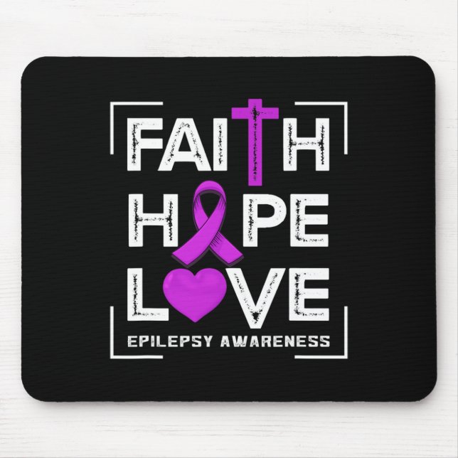 Alfombrilla De Ratón Faith Hope Love Epilepsy Awareness (Frente)