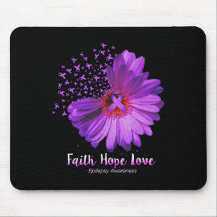Alfombrilla De Ratón Faith Hope Love Epilepsy Awareness Sunflower