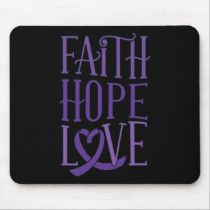 Alfombrilla De Ratón Faith Hope Love - Fibromialgia Awareness Support