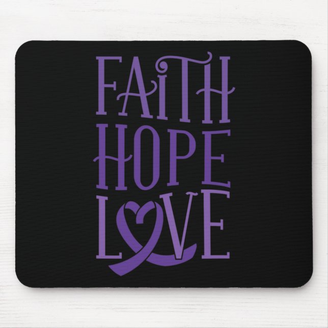 Alfombrilla De Ratón Faith Hope Love - Fibromialgia Awareness Support (Frente)