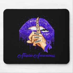 Alfombrilla De Ratón Faith Hope Love Fight Blue Ribbon Ataxia Awareness