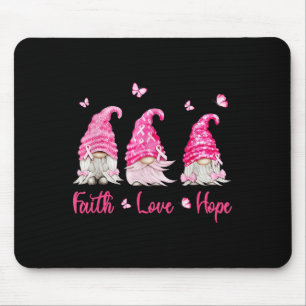 Alfombrilla De Ratón Faith Hope Love Gnome Conciencia sobre el cáncer d
