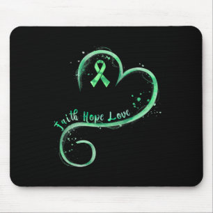 Alfombrilla De Ratón Faith Hope Love Green Ribbon Mental Health Awarene