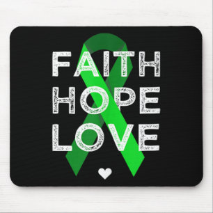 Alfombrilla De Ratón Faith Hope Love Green Ribbon Shirt Mental Health A