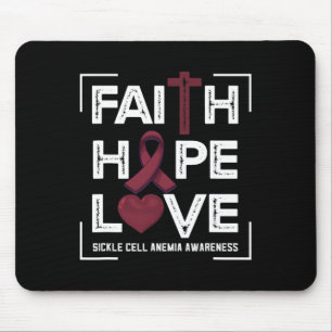 Alfombrilla De Ratón Faith Hope Love Hickle Cell Anemia Awareness