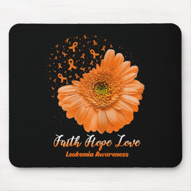 Alfombrilla De Ratón Faith Hope Love Leukemia Awareness Flower Be Stran (Frente)