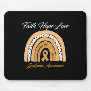 Alfombrilla De Ratón Faith Hope Love Leukemia Awareness Ribbon Naranja 
