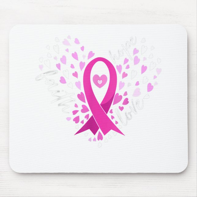 Alfombrilla De Ratón Faith Hope Love Mama Cancer Awareness Pink Ribbo (Frente)