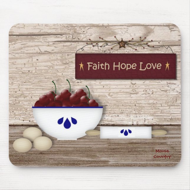 Alfombrilla De Ratón Faith Hope Love Mousepad (Frente)