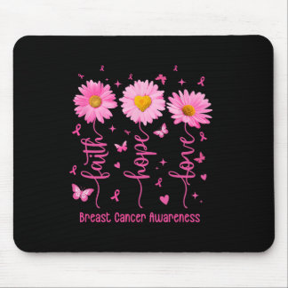 Alfombrilla De Ratón Faith Hope Love Pink Ribbon Brem Cancer Awarenes