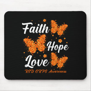 Alfombrilla De Ratón Faith Hope Love RSD CRPS Awareness Butterfly