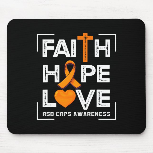 Alfombrilla De Ratón Faith Hope Love Rsd Crps Conciencia 1 (Frente)