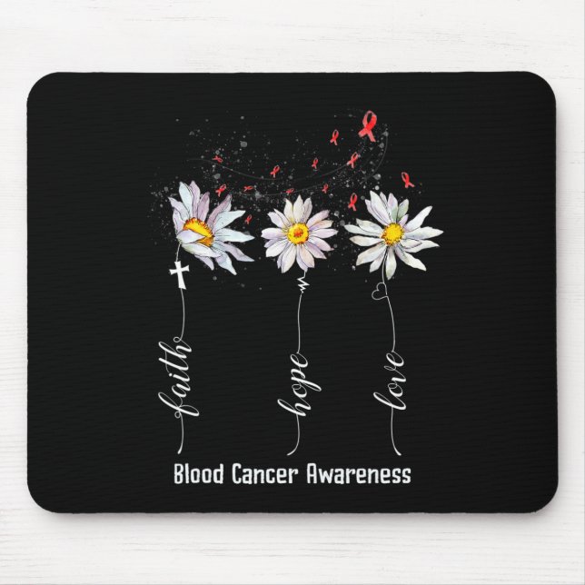 Alfombrilla De Ratón Faith Hope Love Sangre Cancer Awareness Flower Gif (Frente)