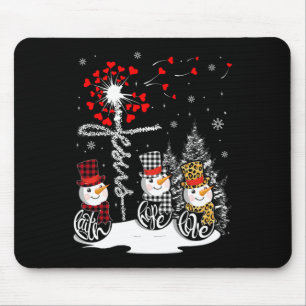 Alfombrilla De Ratón Faith Hope Love Snowman Jesus Dandelion Christian