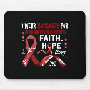 Alfombrilla De Ratón Faith Hope Love Yo Uso Borgoña Para El Aneuralismo