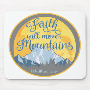 Alfombrilla De Ratón Faith Move Mountains Christian Design