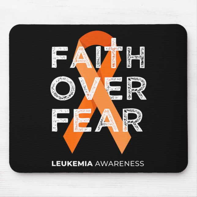 Alfombrilla De Ratón Faith Over Fear Fight Leukemia Awareness Naranja R (Frente)