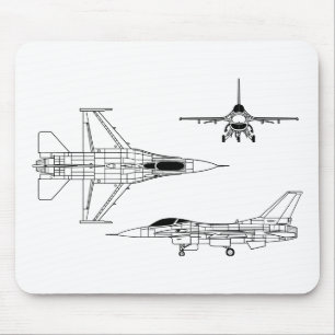 Alfombrilla De Ratón Falcon de combate F-16