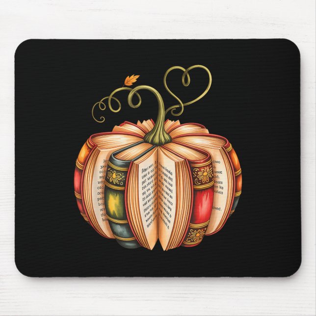 Alfombrilla De Ratón Fall Book Pumpkin Fall Librarians Bookworm Teacher (Frente)
