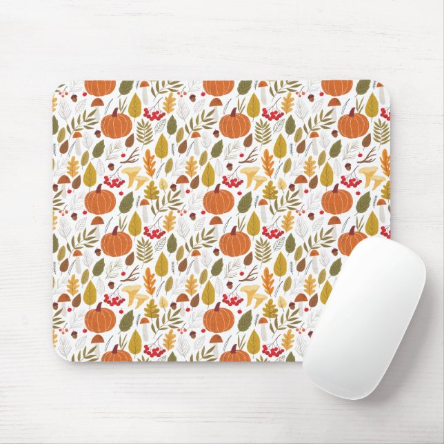Alfombrilla De Ratón Fall Pumpkin Pattern Mouse Pad (Con ratón)