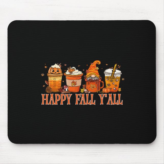Alfombrilla De Ratón Fall Y'all Gnome Halloween (Frente)