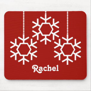 Alfombrilla De Ratón Falleciendo copos de nieve, Mousepad, rojo oscuro