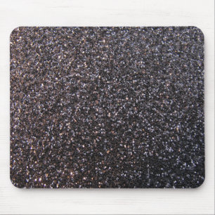 Alfombrilla De Ratón Falso gráfico negro del purpurina