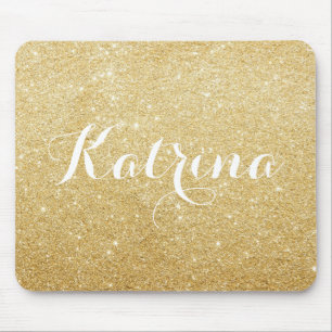 Alfombrilla De Ratón Falso moderno del purpurina del oro personalizado