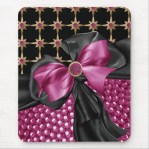 Alfombrilla De Ratón falso mousepad florecido, Jeweled y diamante de