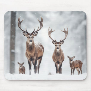 Alfombrilla De Ratón Familia animal Stag Deer Wanding Nature