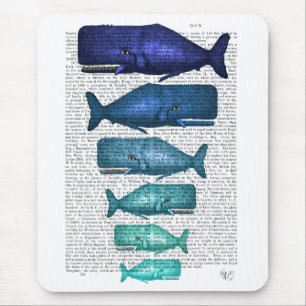 Alfombrilla De Ratón Familia ballena azul