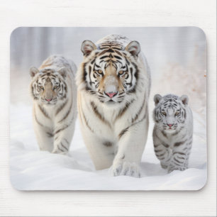 Alfombrilla De Ratón Familia de animales tigres se deshace de la natura