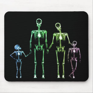 ALFOMBRILLA DE RATÓN FAMILIA DE ESKELETON DE RAYOS X DE 4 COLORES ORIGI