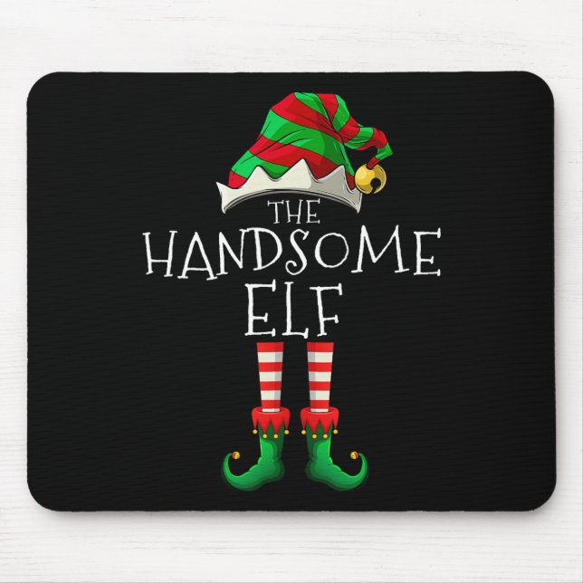 Alfombrilla De Ratón Familia De Navidades Elf Que Coinciden Con Xmas Gr (Frente)