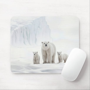 Alfombrilla De Ratón Familia De Osos Polares En Hielo