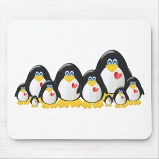 Alfombrilla De Ratón Familia del pingüino
